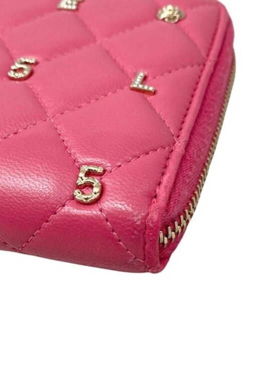 Chanel Long Wallet Zip Round Ap1590 Quilted Lambskin Coco Mark - Picture 4 of 15